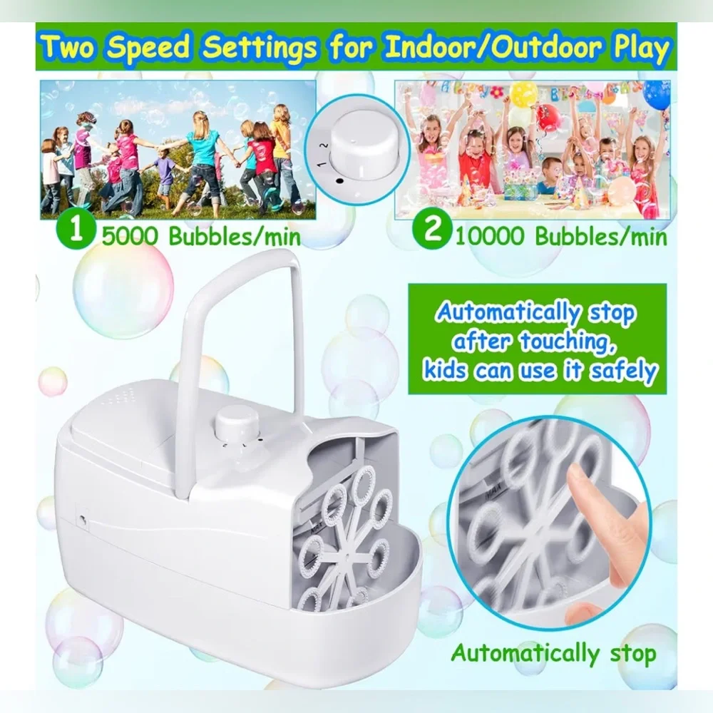 White Bubble Machine with Handle - Picture 2 of 3